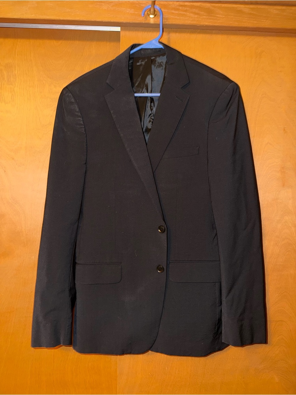 Calvin Klein Men's Black Two-Button Slim Fit Sport Coat